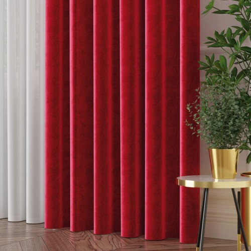 Przejdź do produktu Tkanina jednokolorowa gładka kolor czerwony na metry wysokość 300 cm VELVET/043