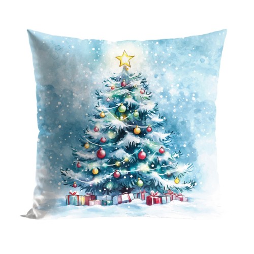 Przejdź do produktu Poszewka dekoracyjna welurowa świąteczna na poduszkę zamek 45x45 cm CHOINKA BAJKOWE ŚWIĘTA 