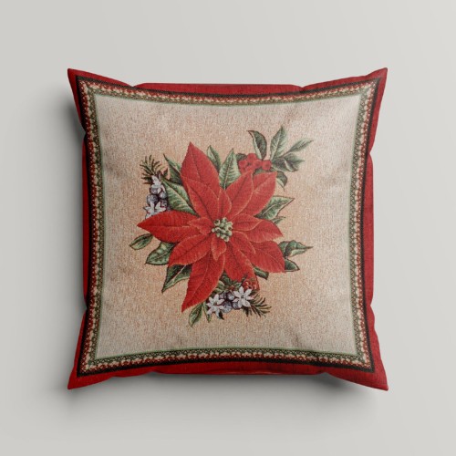 Przejdź do produktu Poszewka dekoracyjna gobelinowa z motywem światecznym 45x45 cm POINSENTIE/B