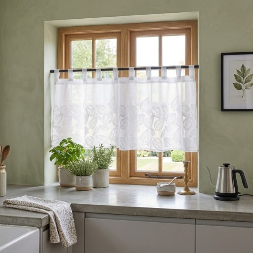 Przejdź do produktu Zazdrostka na szelkach z etaminy haftowane liście 140x60 cm UZ2