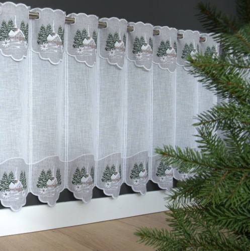 Przejdź do produktu Haftowana zazdrostka panelowa zimowo-świąteczna 16x35 cm DZ13