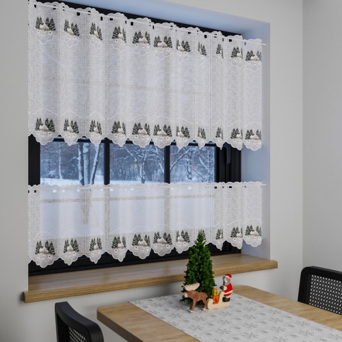 Przejdź do produktu Haftowana zazdrostka panelowa zimowo-świąteczna 16x60 cm DZ13