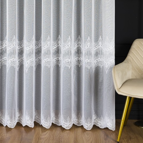 Przejdź do produktu Firanka haftowana, wysokość 300cm, kolor 001 biały FHM312/433/001/000300/1