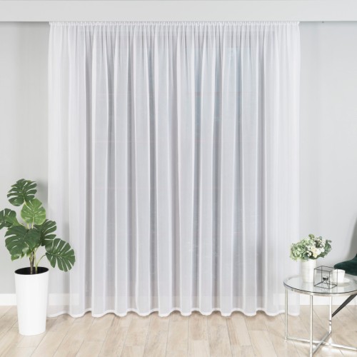 Przejdź do produktu Gotowa firanka woalowa biała na taśmie 300x260 cm W7