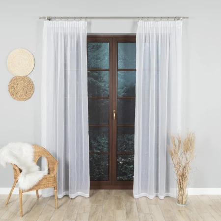 WOAL Firana gotowa na taśmie, szerokość 140 x wysokość 240cm, kolor 001 biały 002301/FGT/001/140240/1