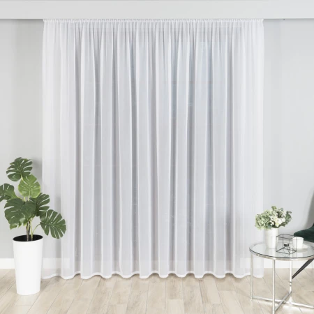 WOAL Firana gotowa na taśmie, szerokość 300 x wysokość 250cm, kolor 001 biały 002301/FGT/001/300250/1