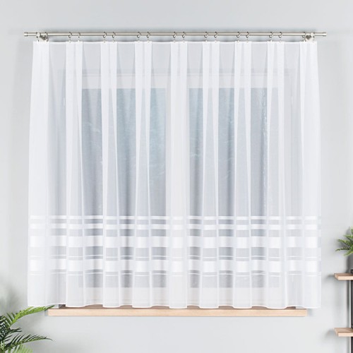 Przejdź do produktu KUPON 410x160 cm Firanka biała fantazyjna z ołowianką 000762