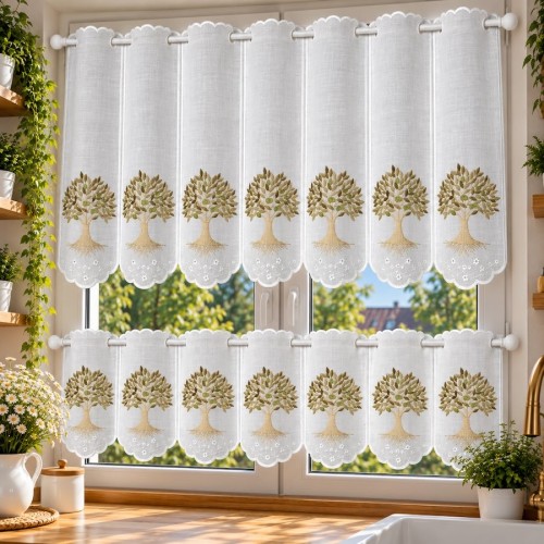 Przejdź do produktu Zazdrostka haftowana panelowa z motywem drzewka oliwnego 16x60 cm MZ3