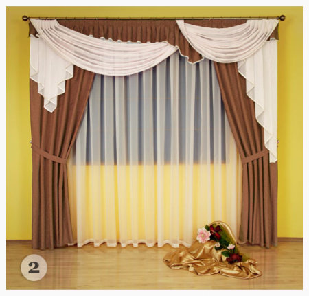 Zasłony z lambrekinem  do salonu