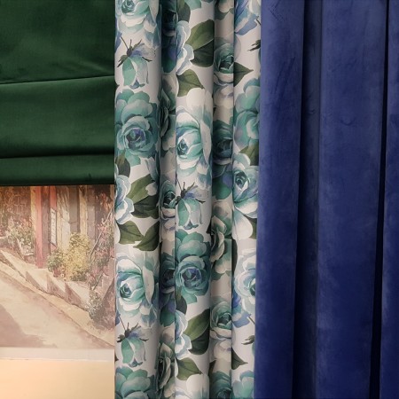 Zasłona na przelotkach w kwiaty MAG 337 w rozm. 140x250 cm