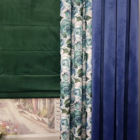 Zasłona na przelotkach w kwiaty MAG 337 w rozm. 140x250 cm