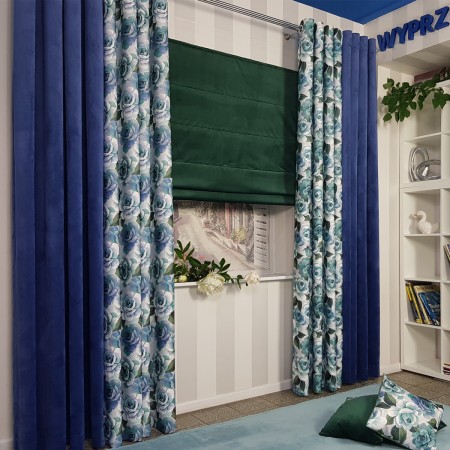 Zasłona na przelotkach w kwiaty MAG 337 w rozm. 140x250 cm