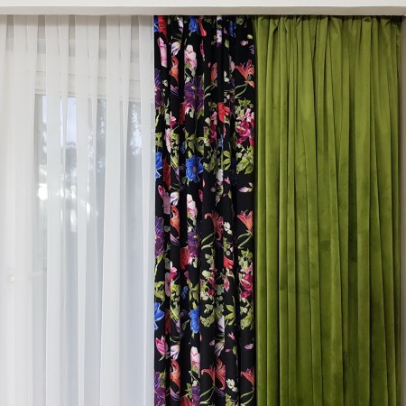 Zasłony gotowe zielone 140x250 cm