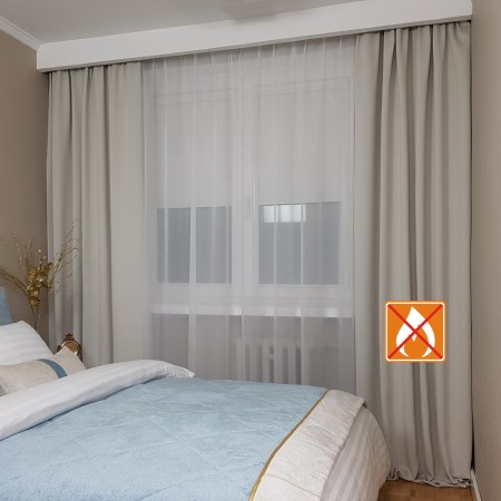 Zasłony niepalne hotelowe blackout.