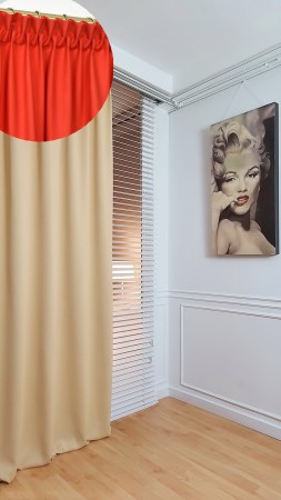 Zasłona żółta zaciemniająca na taśmie.