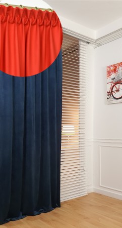 Zasłony welurowe gotowe na taśmie.