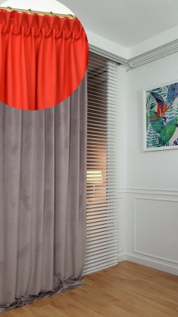 Zasłony welurowe brudny róż.