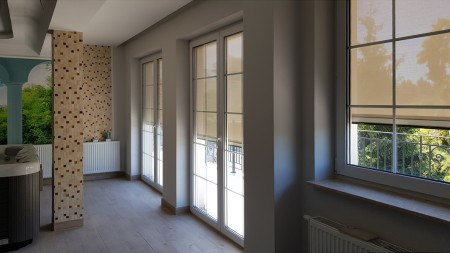 Roleta screen na wymiar w kolorze "krem".