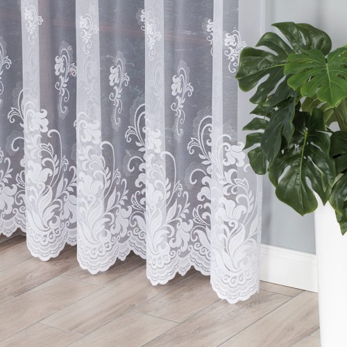 Przejdź do produktu Firanka żakardowa ze wzorem po całości do salonu wysokość 250 cm 023400