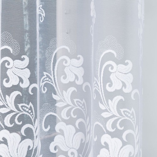 Przejdź do produktu Firanka biała żakardowa ze wzorem wysokość 160 cm 023400
