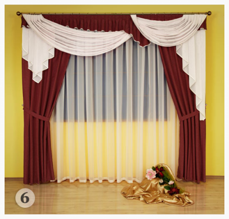 Zaslony do pokoju z lambrekinem