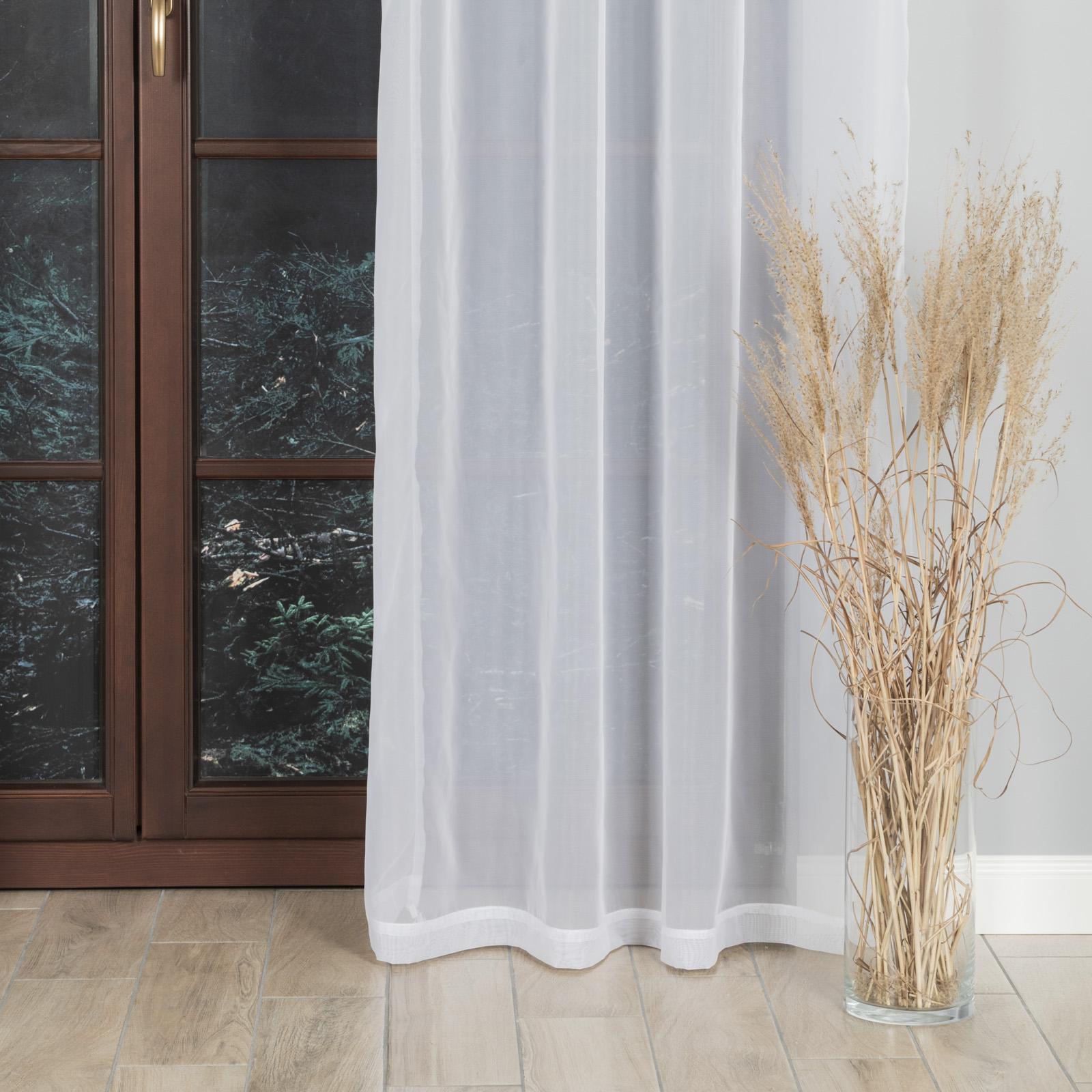 WOAL Firana gotowa na taśmie, szerokość 140 x wysokość 240cm, kolor 001 biały 002301/FGT/001/140240/1